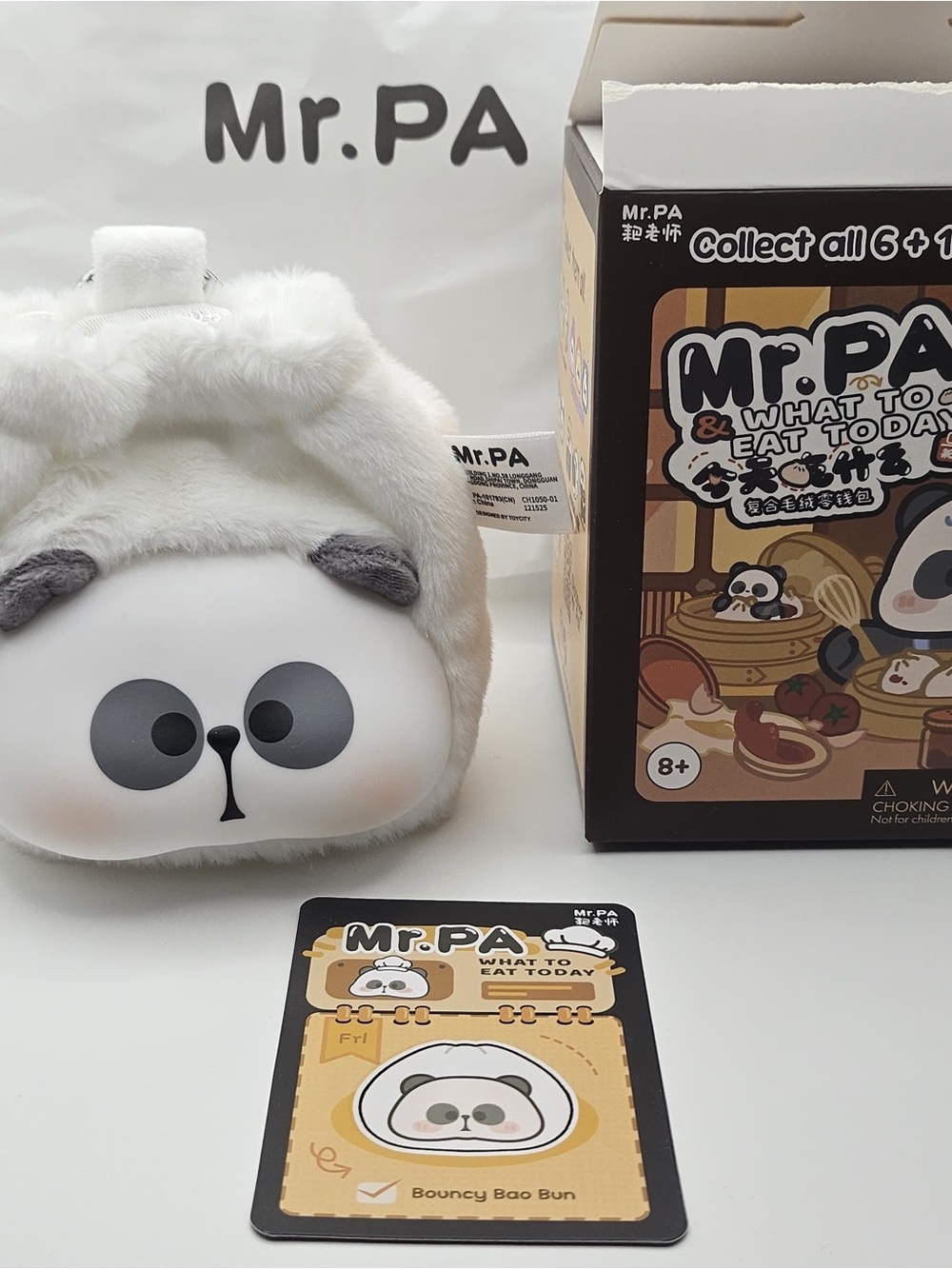 Mr Pa White Panda Plush Pouch Accessory - Bouncy Bao Bun